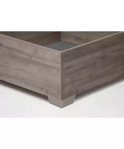 Letto singolo "bed box" rovere grigio con rete, contenitore e piedini 90x190 cm